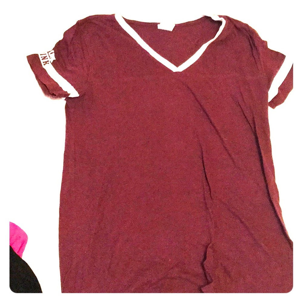 VS Pink burgundy V neck